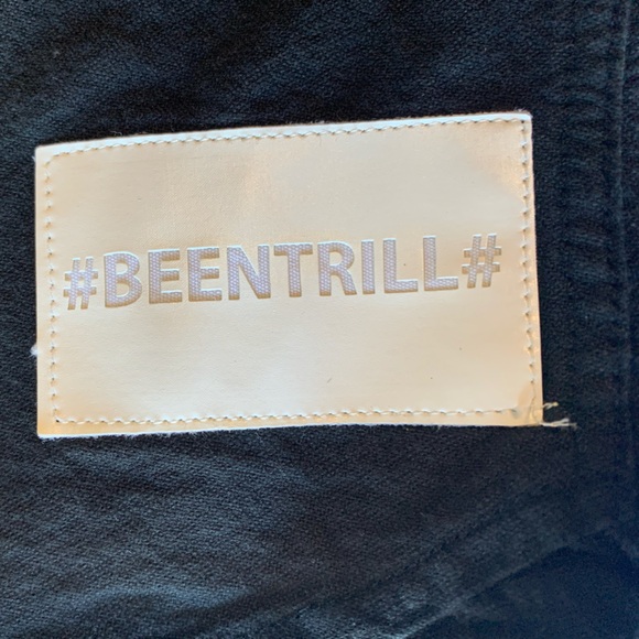 BEEN TRILL Shirt Mens L Black Brushed Cotton Button Up #BEENTRILL# - Picture 9 of 15